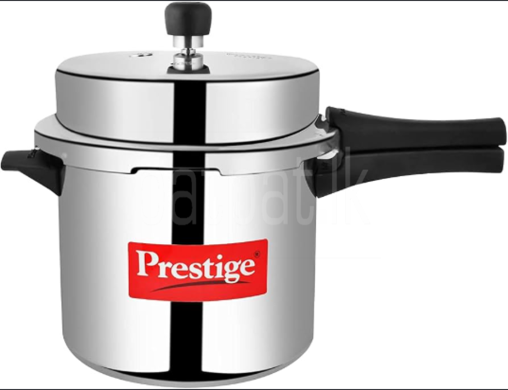 Prestige 5.5 Liter Popular Virgin Aluminium Precision Weight Valve Pressure Cooker, (Silver)