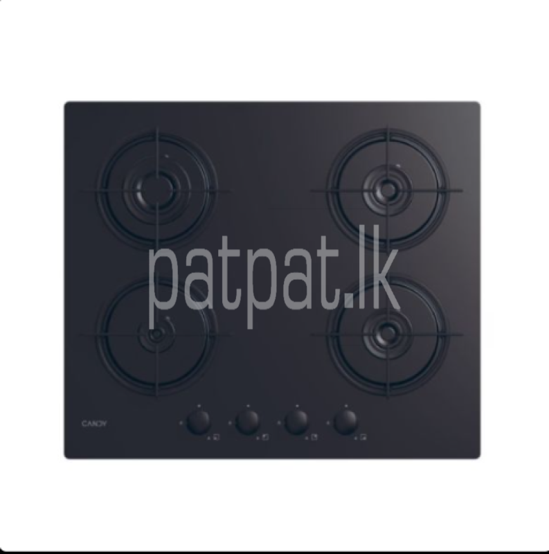 CANDY CVW6BBHob Hob, Gas on glass, 4 zones, Black, Tempered glass