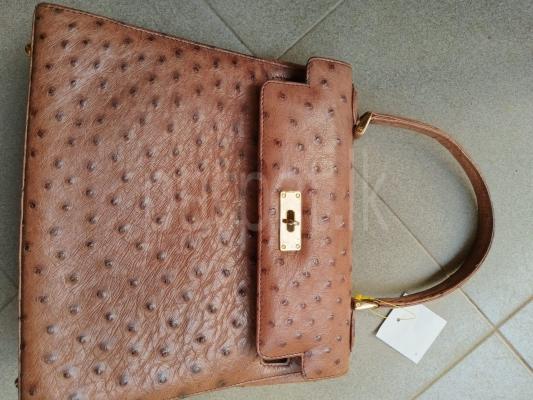 Ostrich leather Original ladies handbag