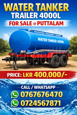The Water Tanker Trailer 4000L for Sale @ Puttalam
