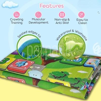 ABCD Alphabet Play Mat for Kids Double Sided Water Proof, Learning Floor Carpet Gym Mat for Crawling Baby/Infant/Toddler & Kids with Zip Bag 1 Count 1cm Thickness 100x120,120x150,150,180|baeby