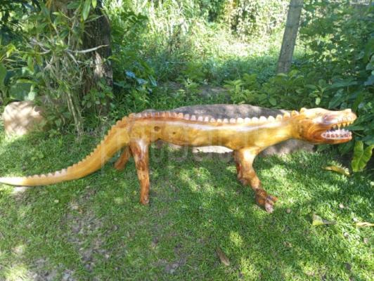 Handmade Wooden Crocodile Bench / Sculpture