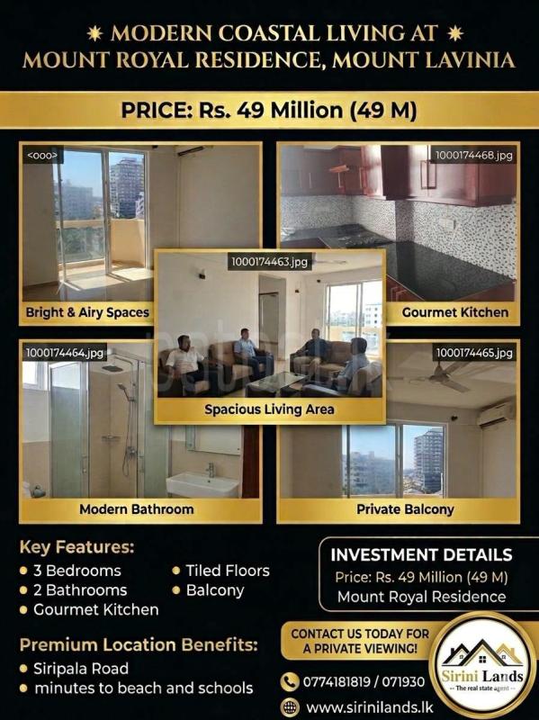 Semi Luxury Apartment for Sale in Mount Lavinia