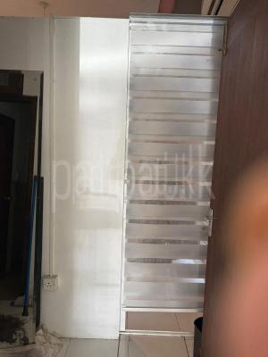 Partition with Temperd Glass Door with Curtain