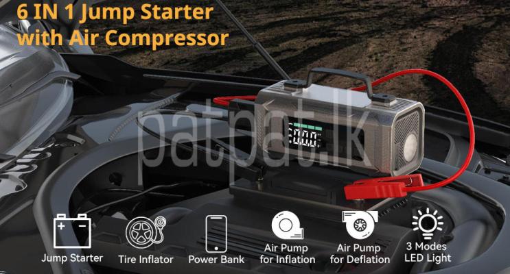 6 in 1 Model Jump Starter Air Pump