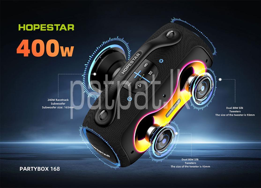 Hopestar Partybox 168 Speakers with Dual Mic (400W)