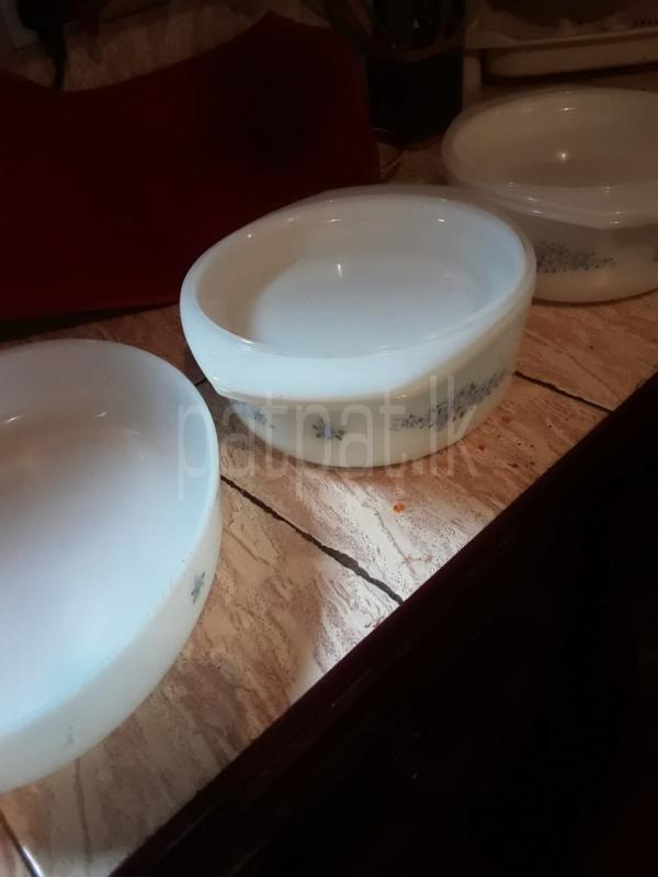 2  Imported (Noritake) Deep Dishes With Lids & 1 Large Dish
