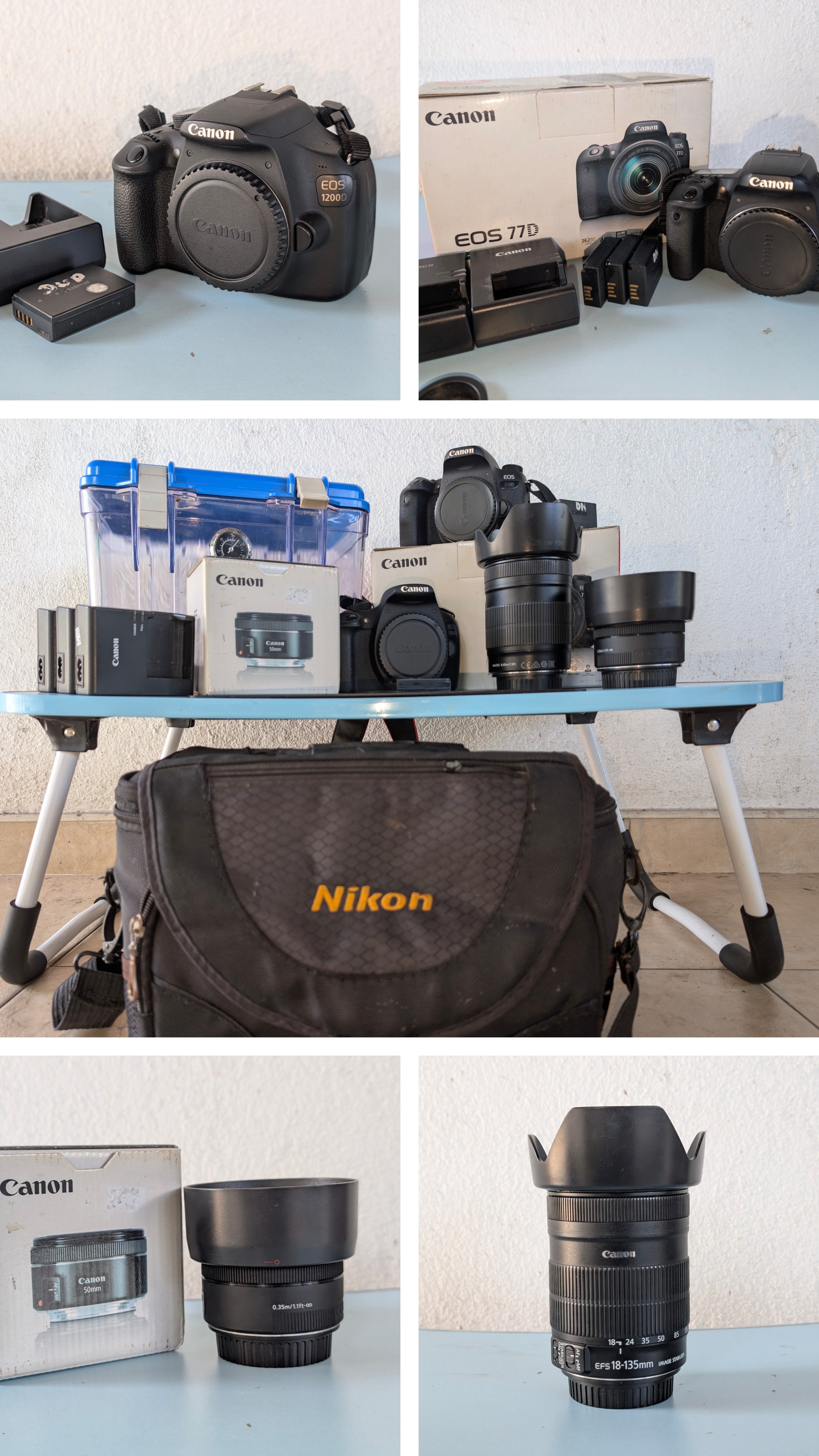 Canon EOS 77D 1200D with Accessories