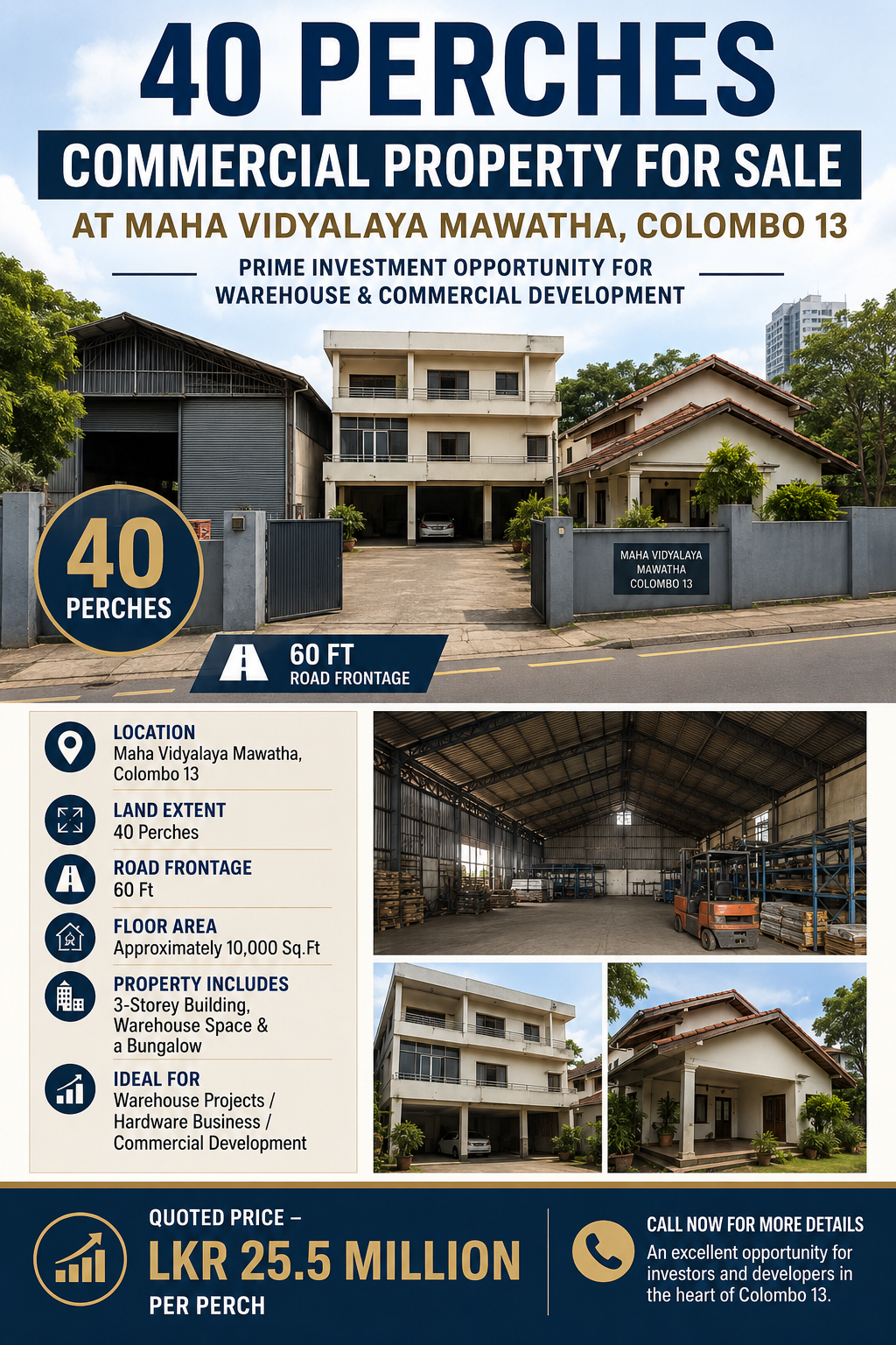 Warehouse / Storage for Sale in Kotahena (Colombo 13)