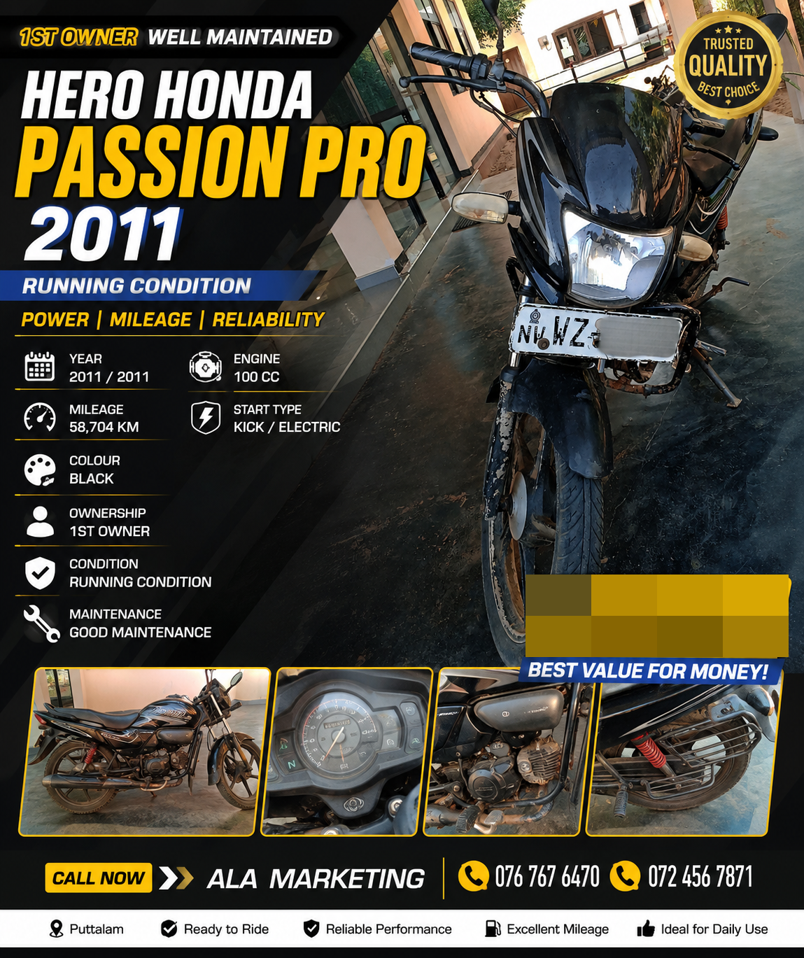 Hero Passion 2011 - Used Bike sale in Sri Lanka - patpat.lk