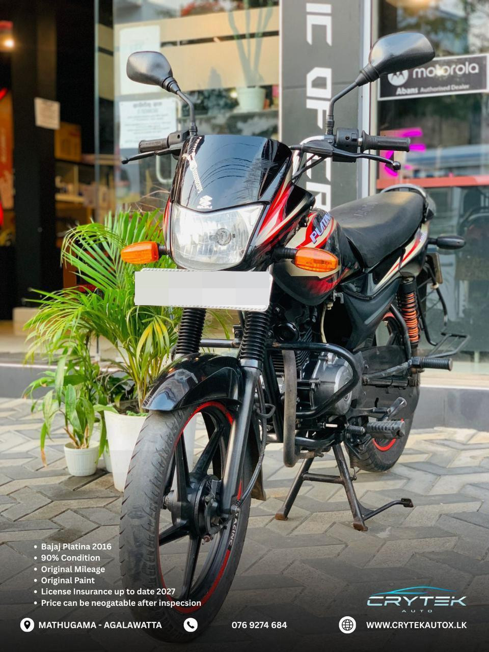 Bajaj Platina 2016 - பயன்படுத்தப்பட்டது பைக் sale in Sri Lanka - patpat.lk