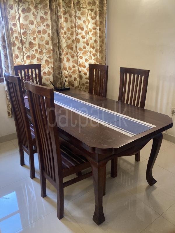 Solid Teak Dining Table + 6 Chairs – Heavy & Durable