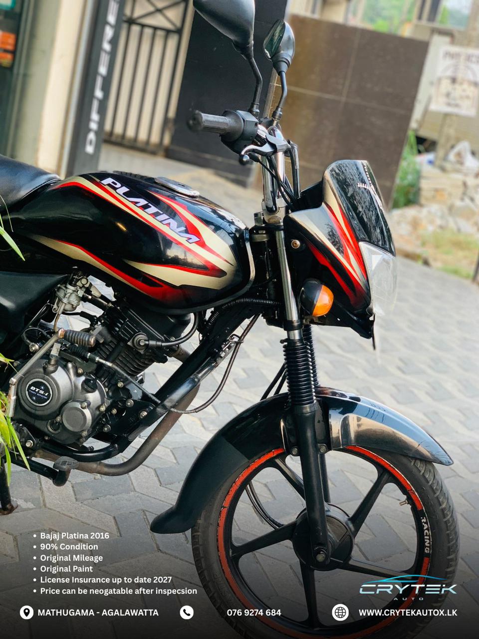 Bajaj Platina 2016 - பயன்படுத்தப்பட்டது பைக் sale in Sri Lanka - patpat.lk