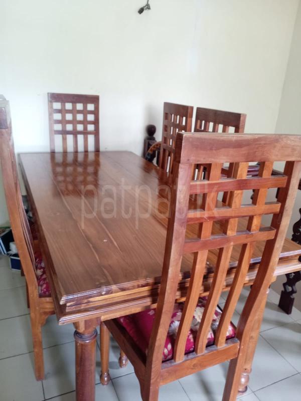 Teak wood (Thakka) Dining Table with Six Chairs for sale