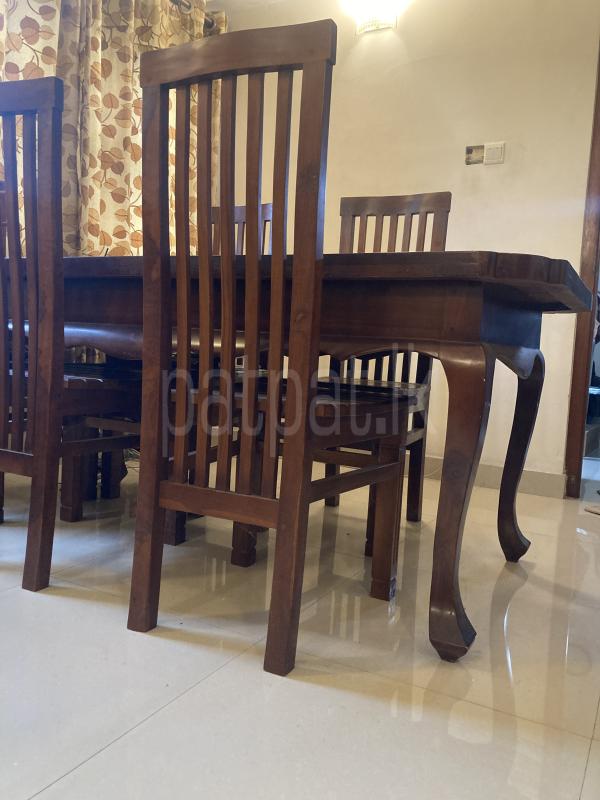 Solid Teak Dining Table + 6 Chairs – Heavy & Durable