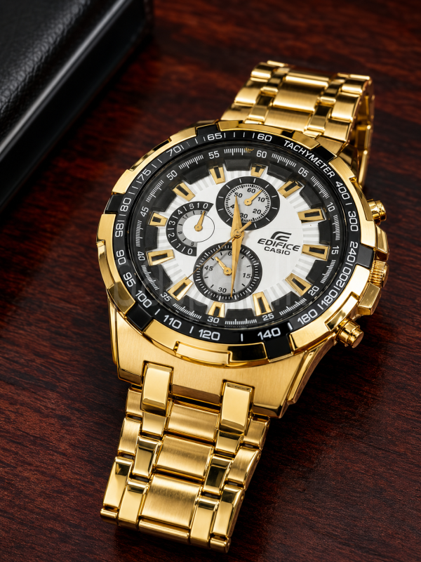 NEW EDIFICE GOLD STEEL WATCH FOR MEN