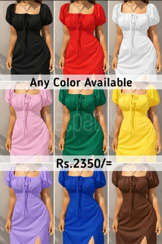 Lavindra Ladies Wear ā Puff Sleeve Square Neck Midi Dress ads-image-1