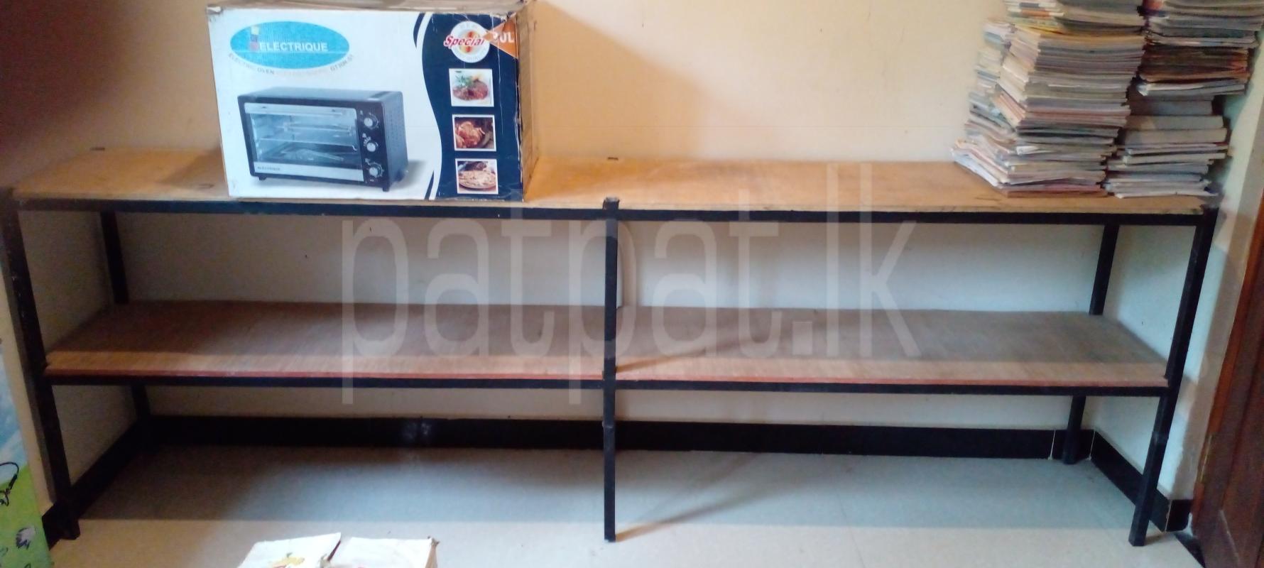 metal rack with 2 sectional wooden board (used)