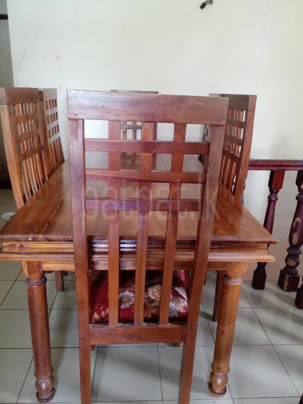 Teak wood (Thakka) Dining Table with Six Chairs for sale