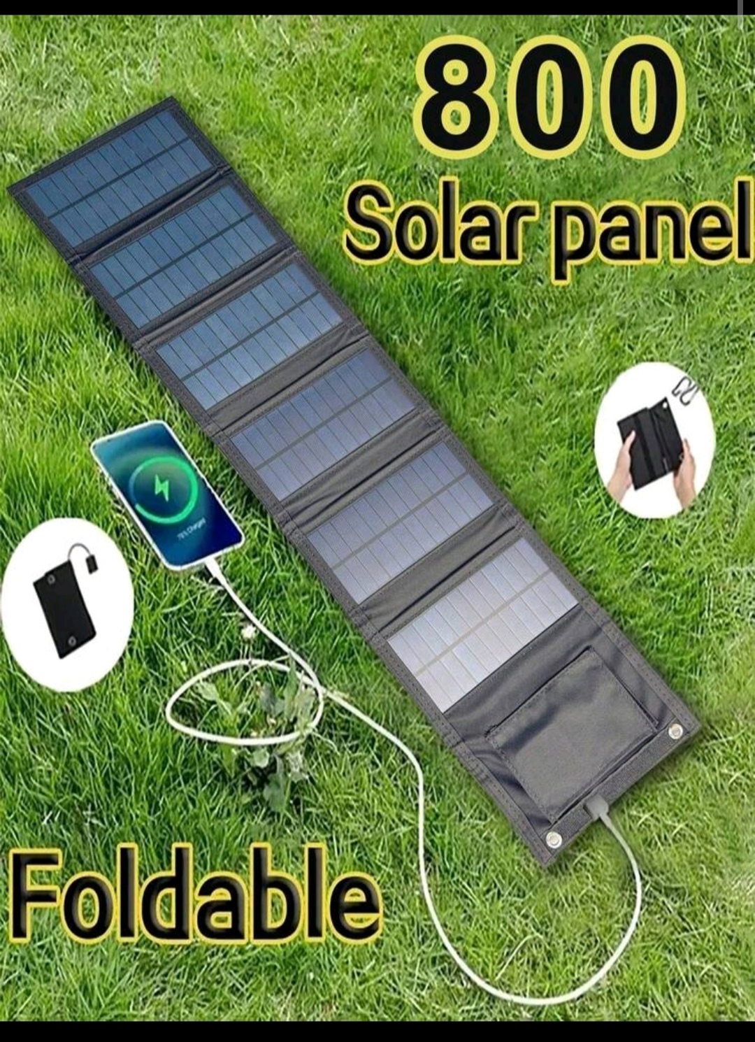 High Power Solar PowerBank 5v - 2.1A - 12W - Two Usb Outputs