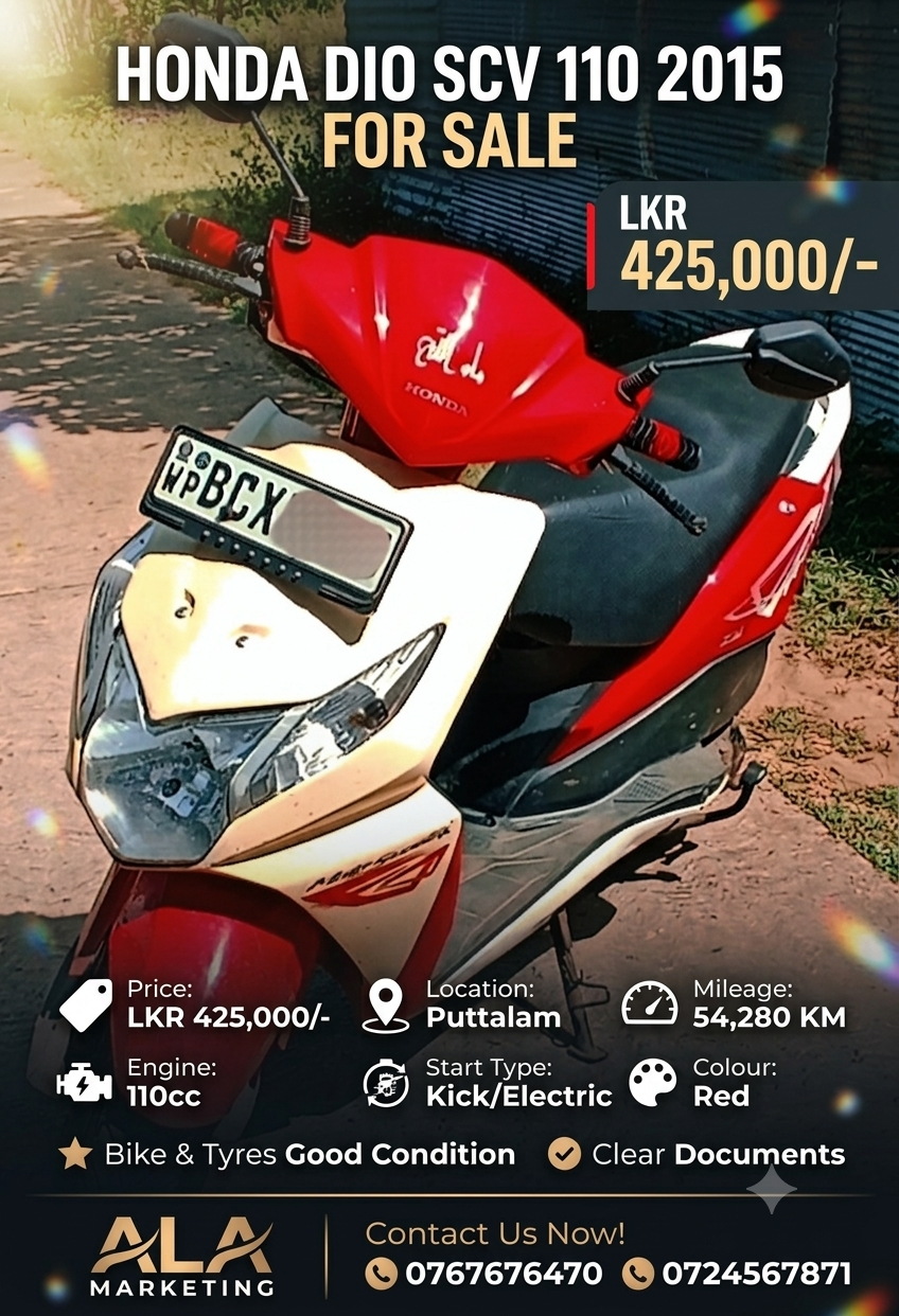 Honda Dio 2015 - Used Bike sale in Sri Lanka - patpat.lk