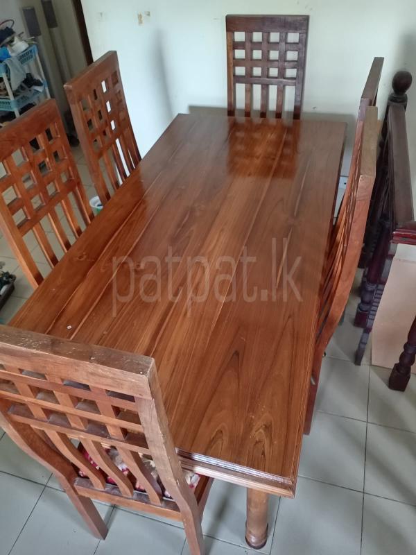 Teak wood (Thakka) Dining Table with Six Chairs for sale