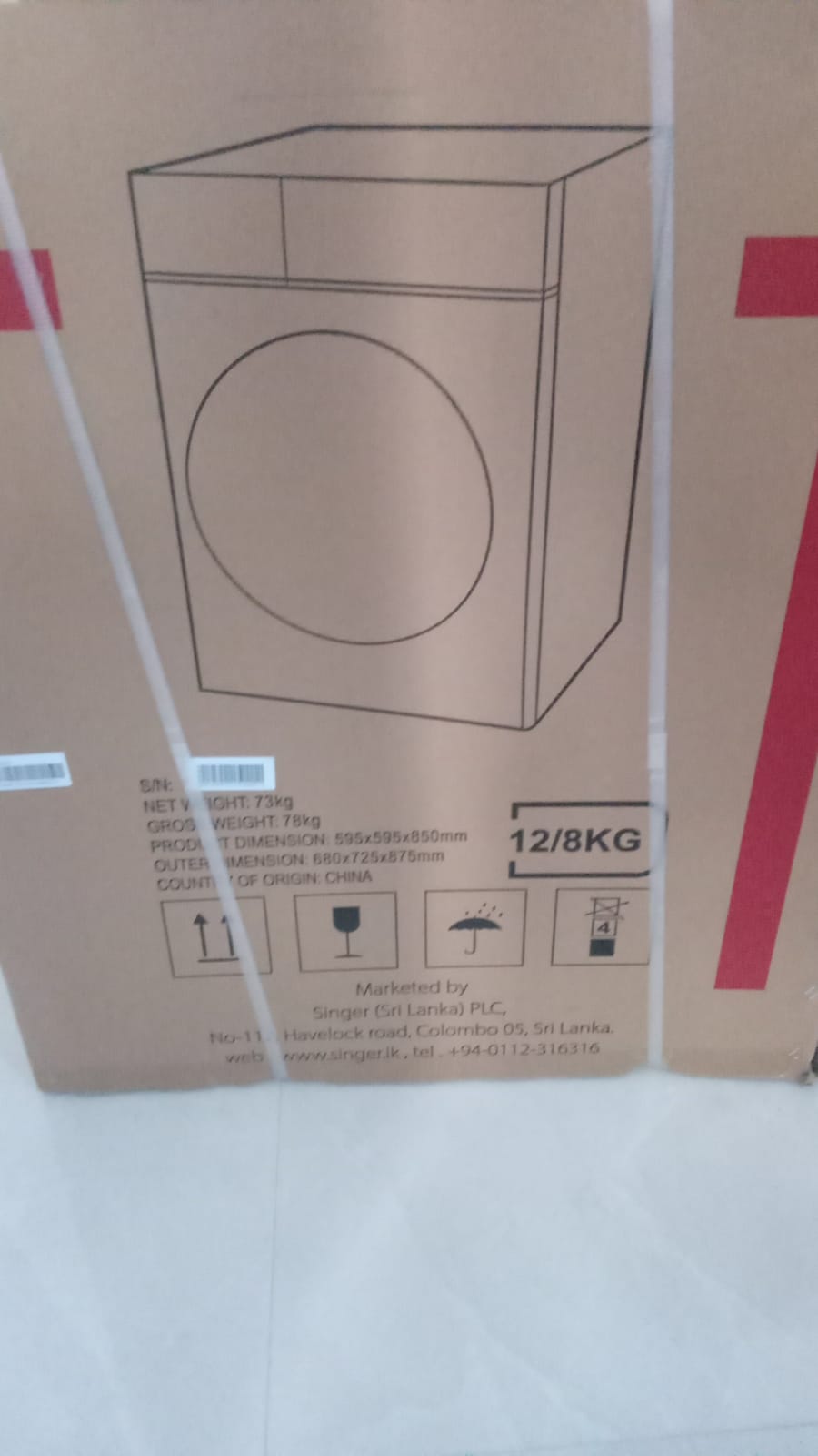 Singer wash and Dryer front loaded washing machine