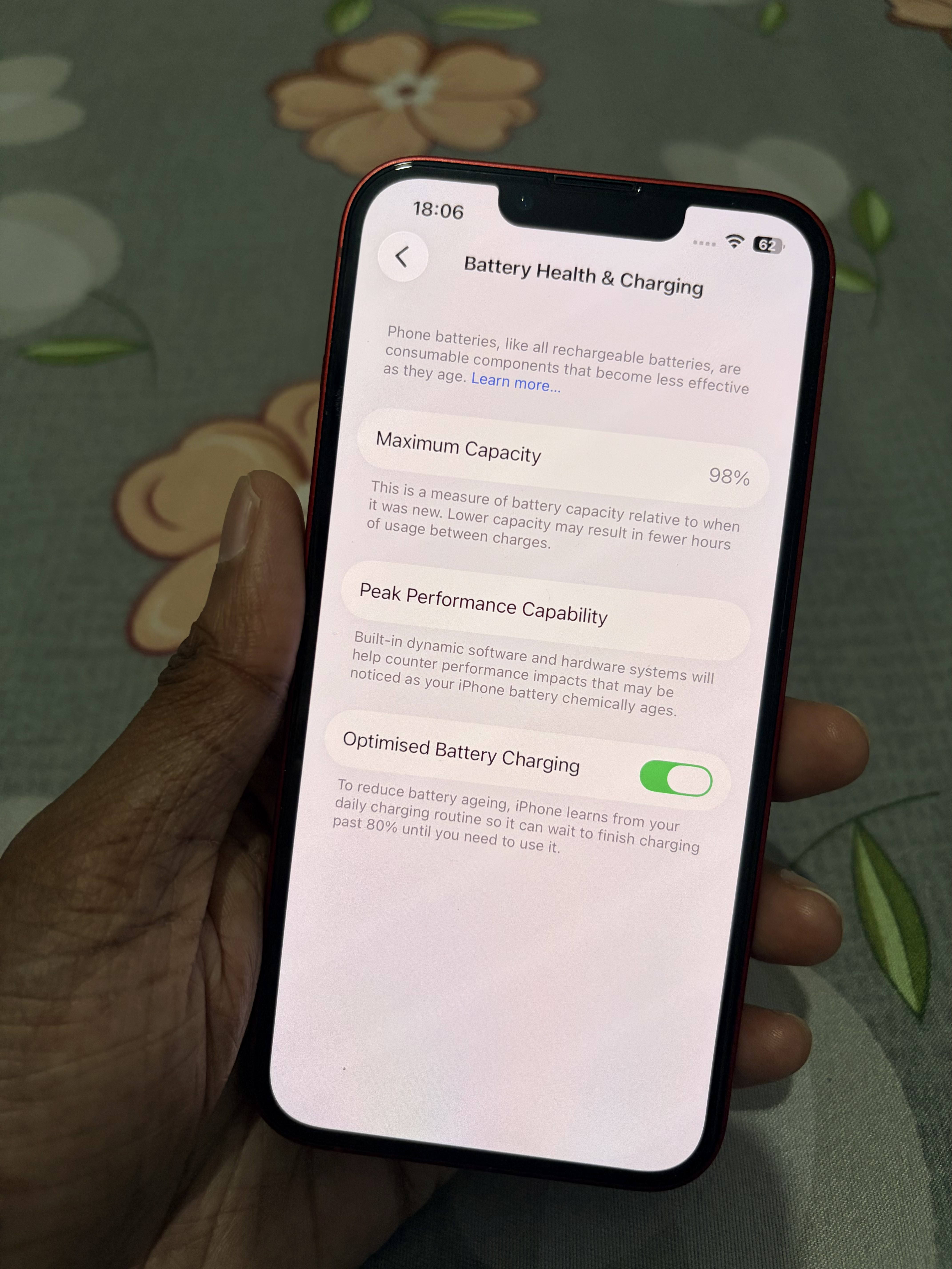 Apple iPhone 13 (128 GB) Red - 98% Battery