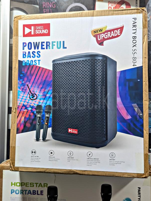 Swiss Sound SS-804 High Power Outdoor Professional Karaoke Speakers with Dual Mic (150W)