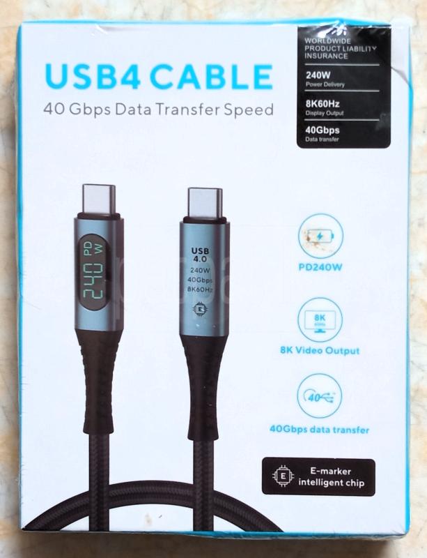 USB4 Cable with 240W PD & 8K Display - 40Gbps