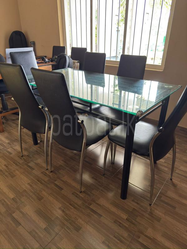 DAMRO Tempered Glass 06 Seater Dining Table