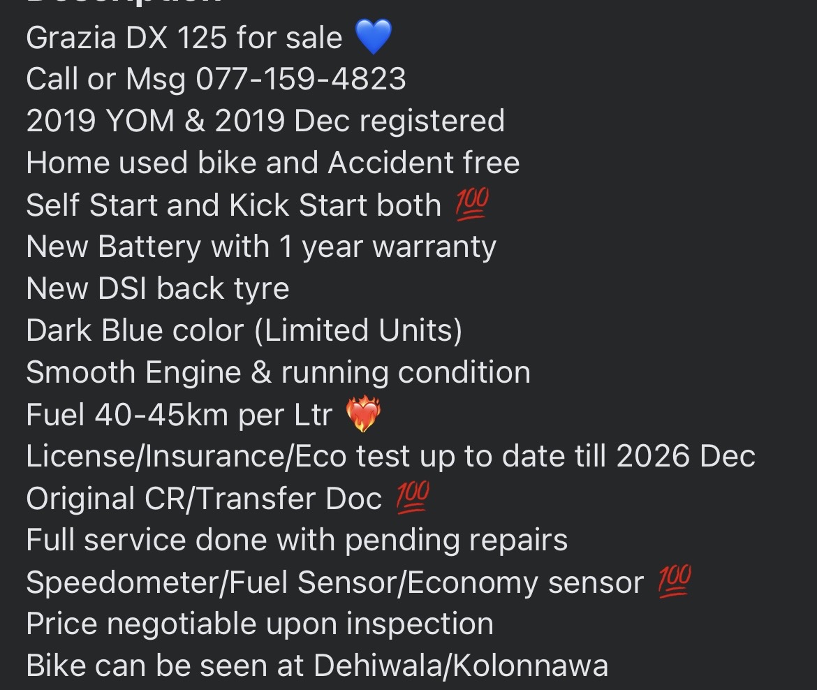 Honda Grazia 2019 - Used Bike sale in Sri Lanka - patpat.lk