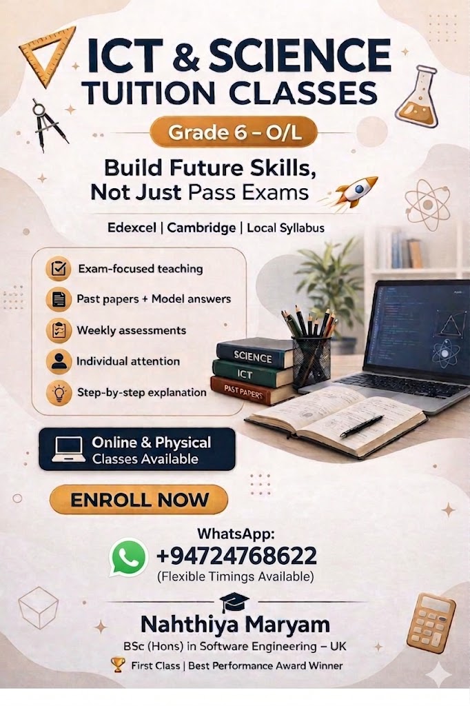 ICT & Science Tuition (Grade 6 – O/L) ads-image-1