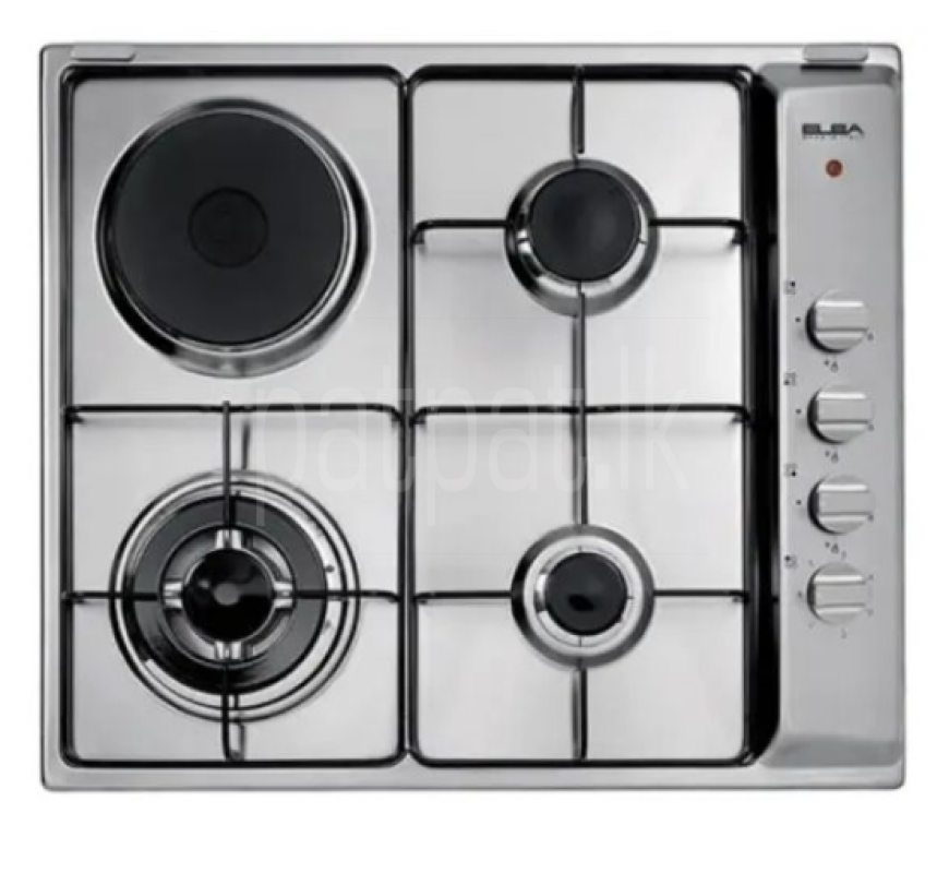 ELBA 60cm Hob Gas + 1 Electric Plate with Safety – Silver ES60-310X