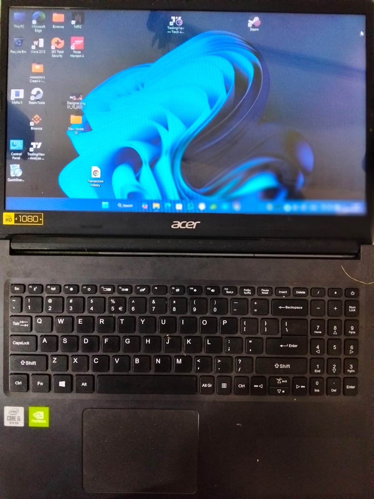 i5 10th Gen, 8 GB RAM, 1 TB + 128 GB SSD Acer Asprie A315