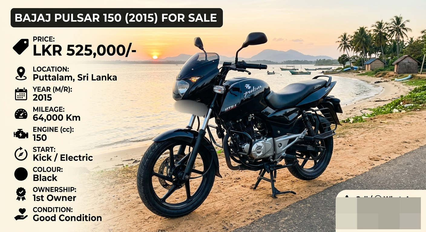 Bajaj Pulsar 2015 - Used Bike sale in Sri Lanka - patpat.lk