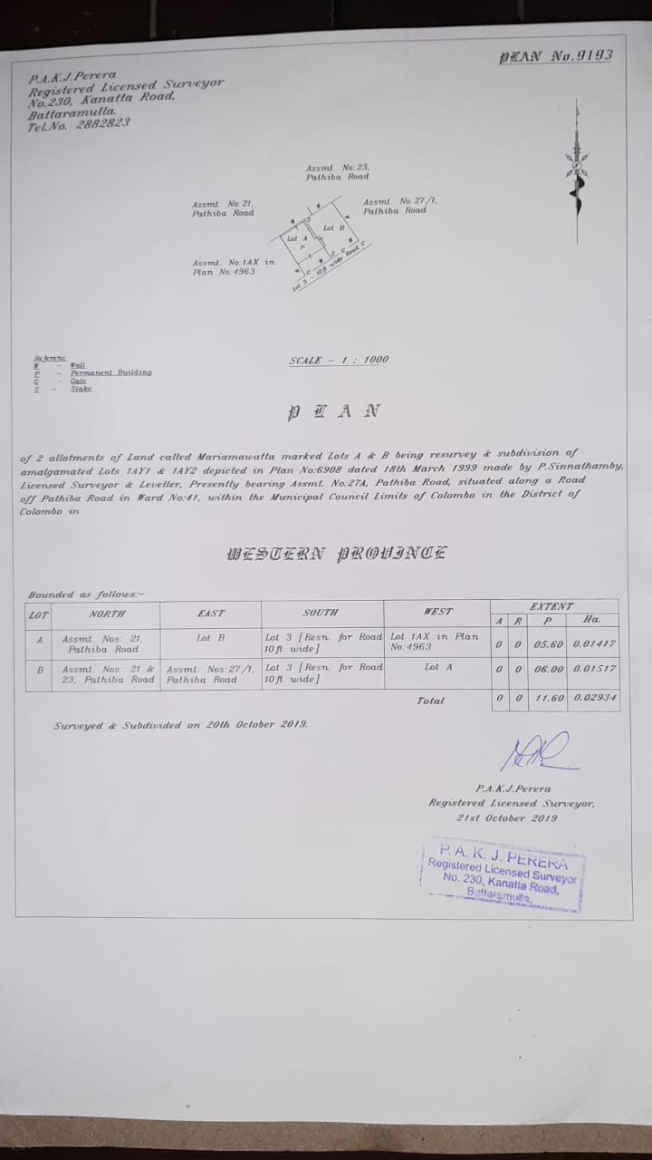 Residential Land for Sale in Narahenpita (Colombo 05)