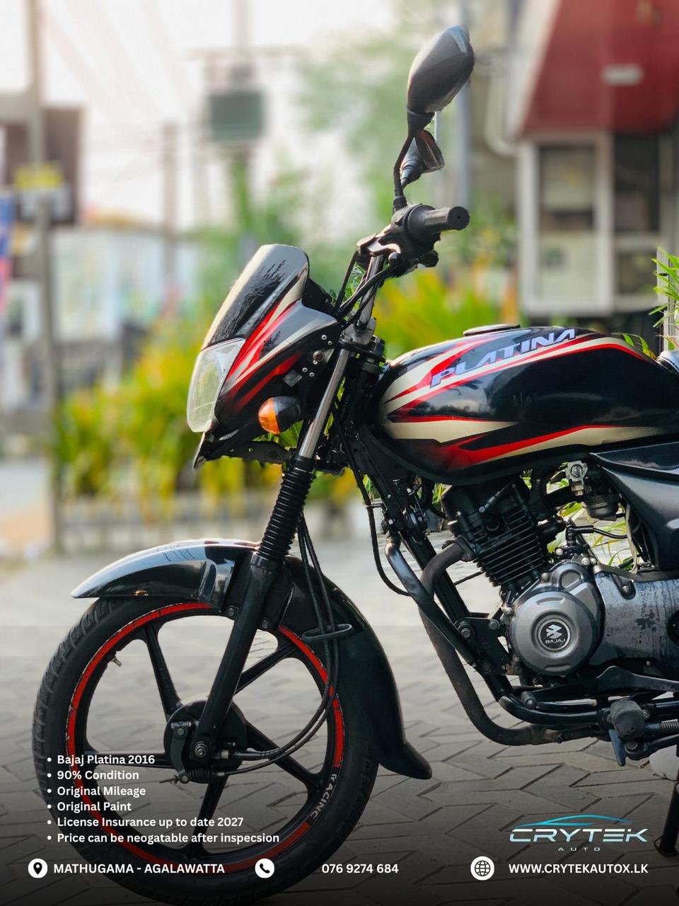 Bajaj Platina 2016 - பயன்படுத்தப்பட்டது பைக் sale in Sri Lanka - patpat.lk