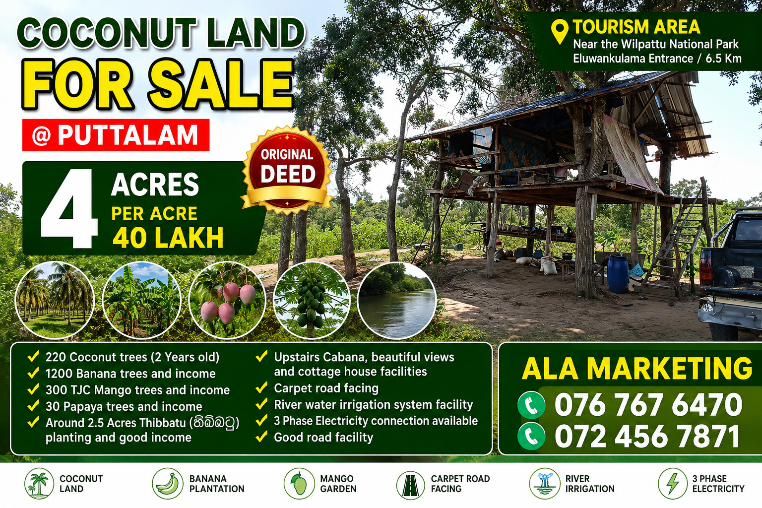 Agricultural Land for Sale in Puttalam