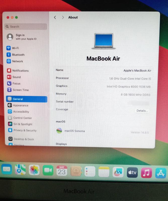MacBook Air 2017 Sonoma