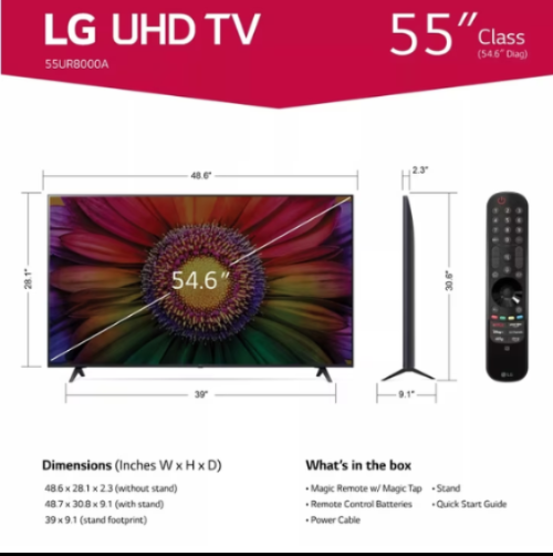 LG 55” UR8050PSB 4K Smart TV | WebOS | ThinQ AI | 4K TV ads-image-1
