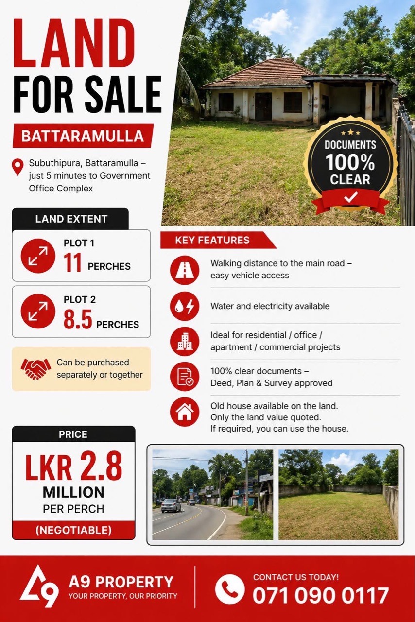 Residential Land for Sale in Battaramulla