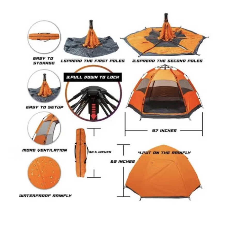 Camping Tent (Automatic 4 person )