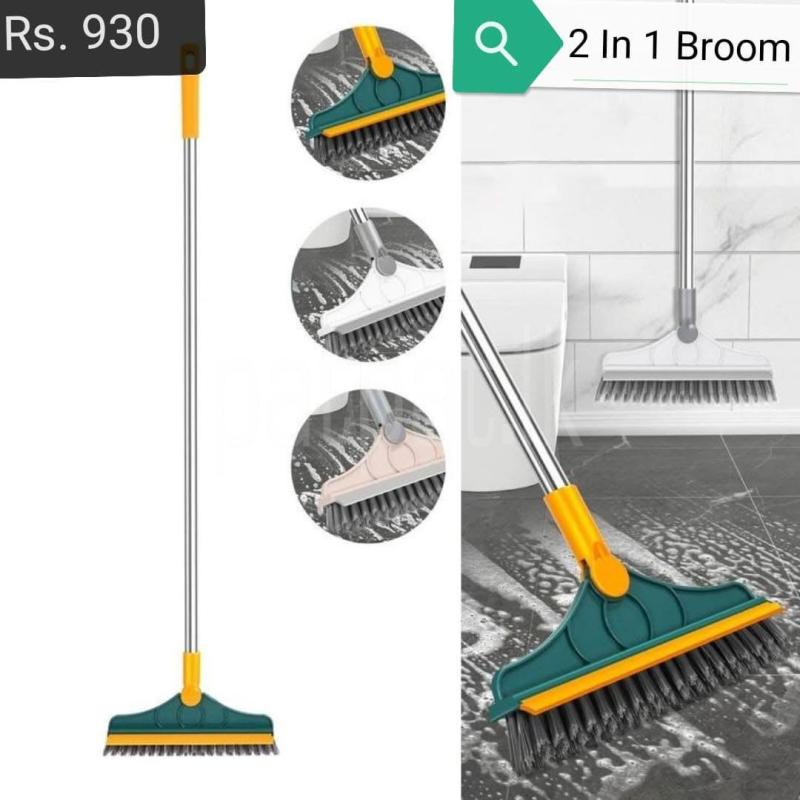 Bathroom Cleaning Brush with Wiper 2 in 1 Tiles Cleaning Brush Floor Scrub Bathroom Brush