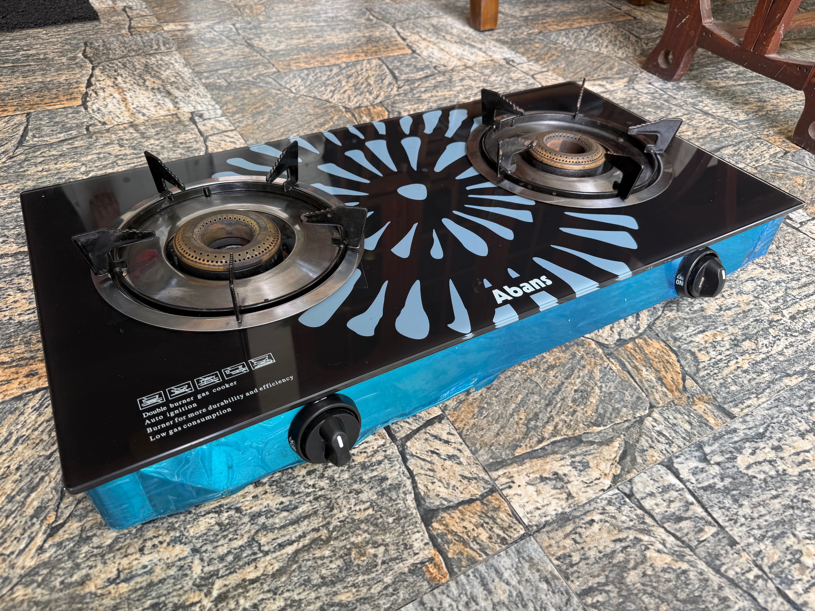 Abans Double Burner Glass Top Gas Cooker