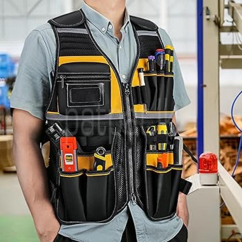 Electrician Safety Jacket with 10 Pockets