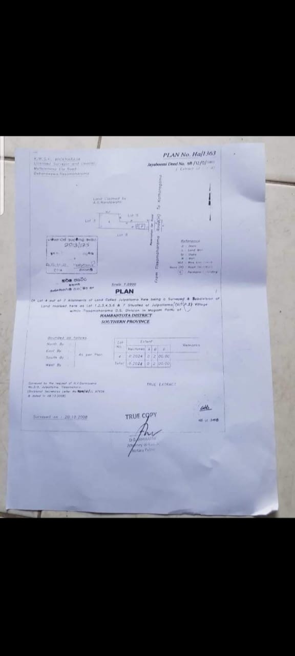 Commercial Land for Sale in Tissamaharama