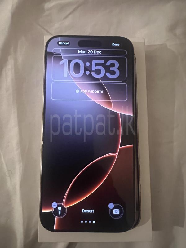 I phone 16 Pro Max Desserts Titanium 256GB, Apple care warranty 100 % battery with complete box .