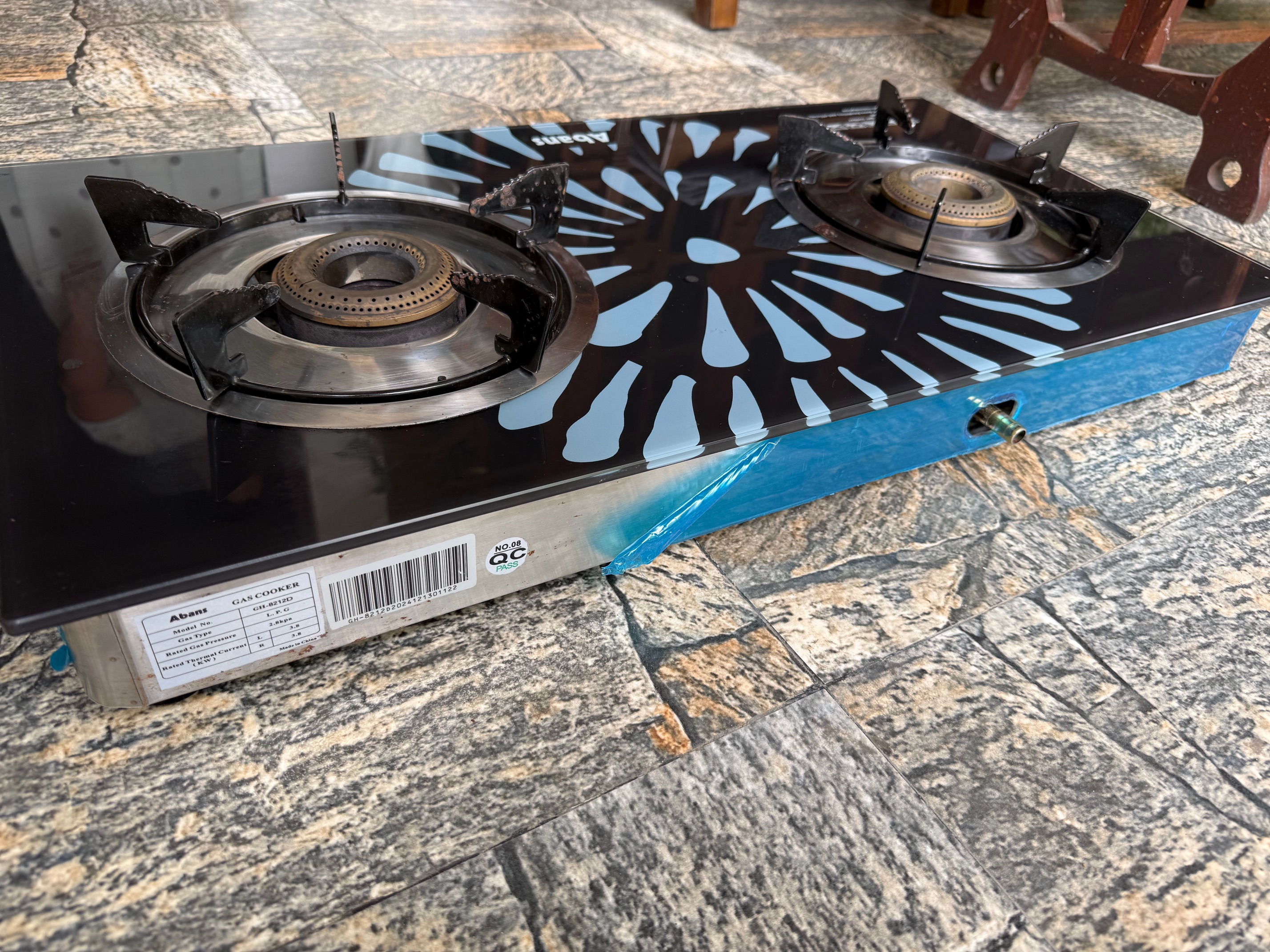 Abans Double Burner Glass Top Gas Cooker