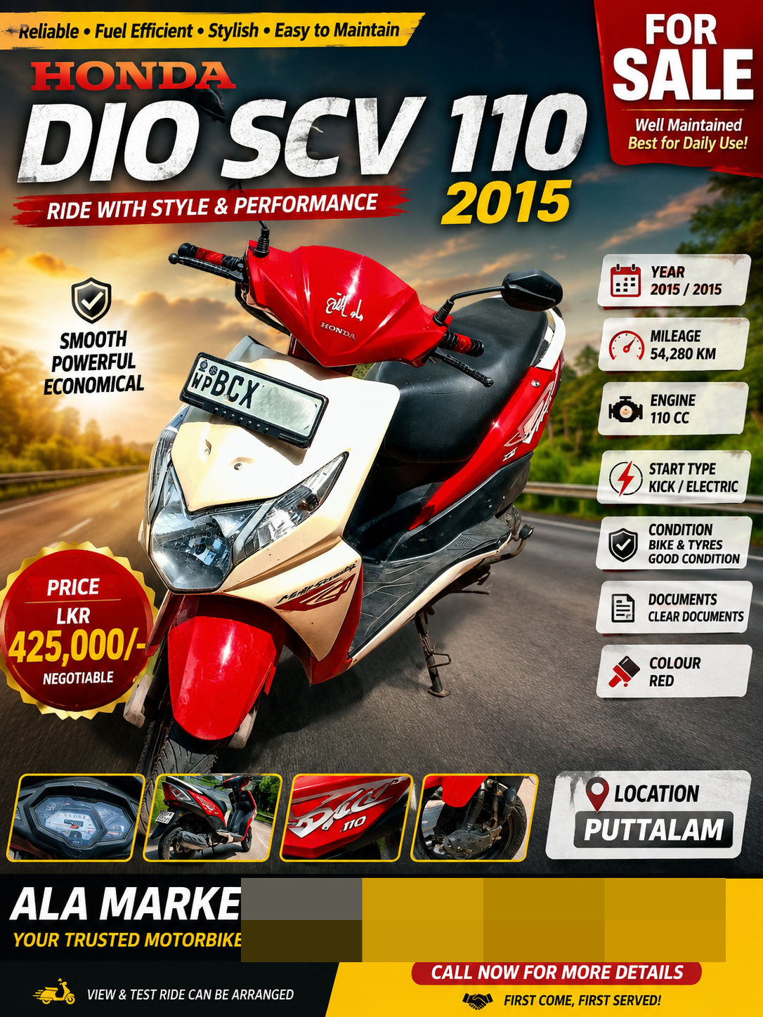 Honda Dio 2015 - Used Bike sale in Sri Lanka - patpat.lk